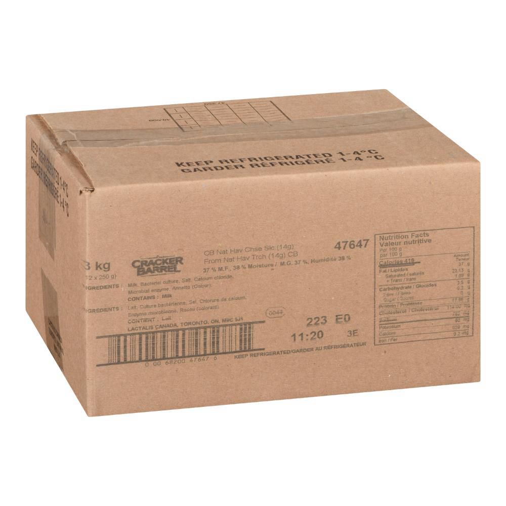 Cracker Barrel Havarti Cheese Slices, 250 G -- 12 Per Case