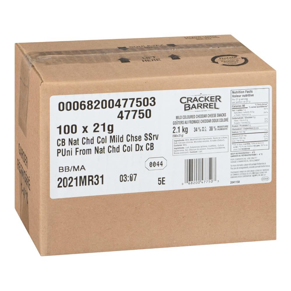 Cracker Barrel Mild Cheddar Cheese, 21 G -- 100 Per Case