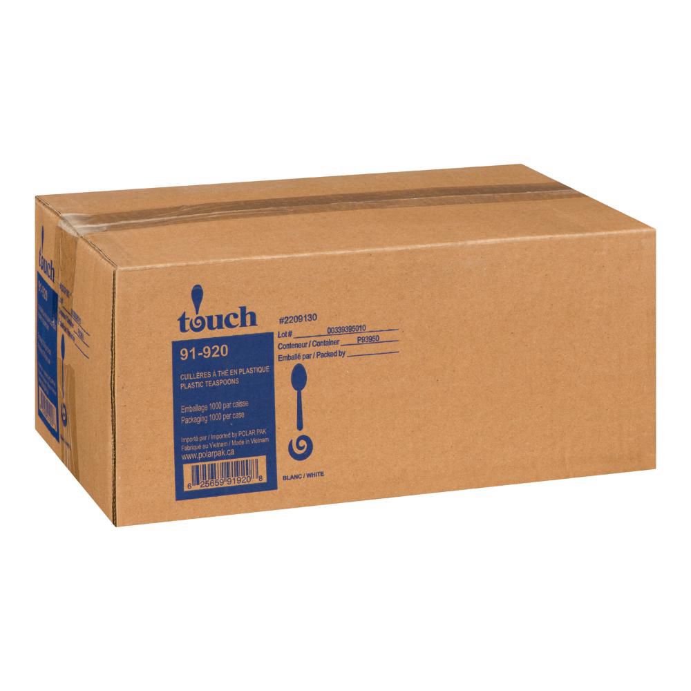 Touch White Medium Weight Polypropylene Teaspoon -- 1000 Per Case