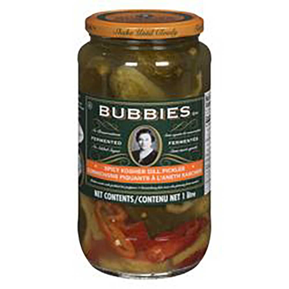 Bubbies Cornichons À L'aneth Épicés Casher, 1 L -- 6 Par Caisse
