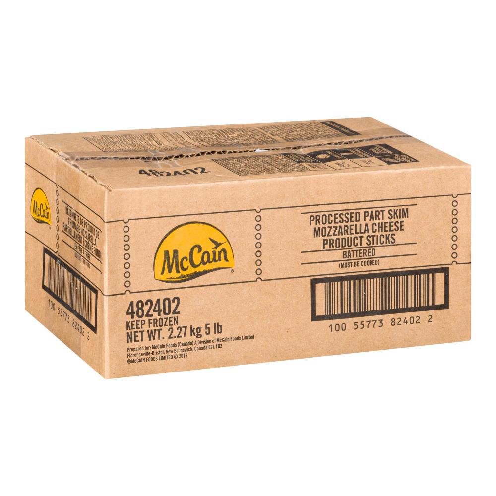 Mccain Battered Processed Part Skim Mozzarella Cheese Sticks, 2.27 Kg