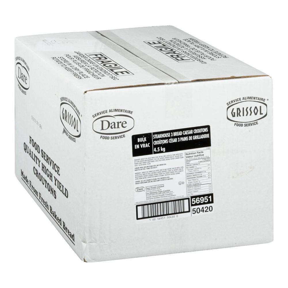 Grissol Steakhouse 3 Bread Caesar Croutons - Bulk, 4.5 Kg
