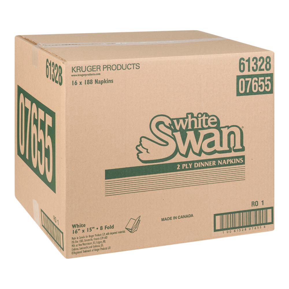 White Swan 2 Ply 8 Fold Lunch Napkin, 188 Count -- 16 Per Case