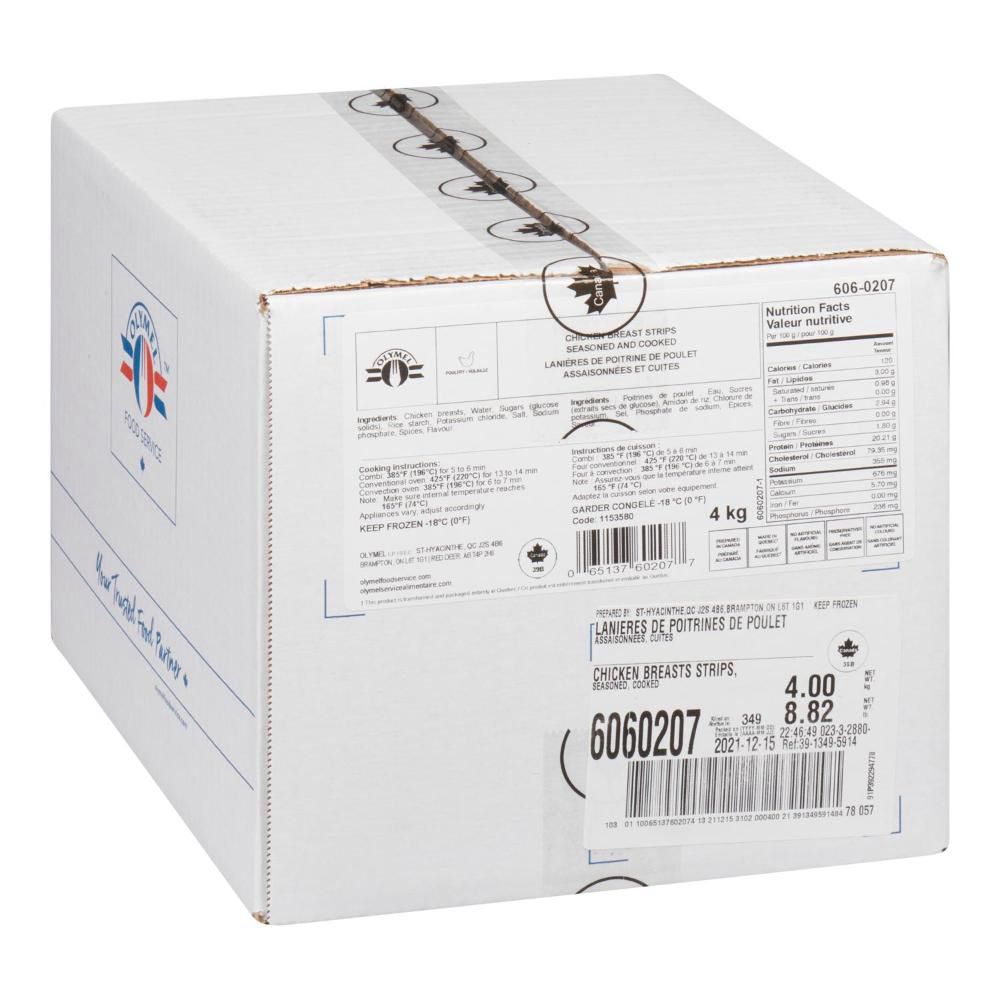 Olymel Lanières De Poitrine De Poulet Cuites, 4 Kg -- 2 Par Caisse
