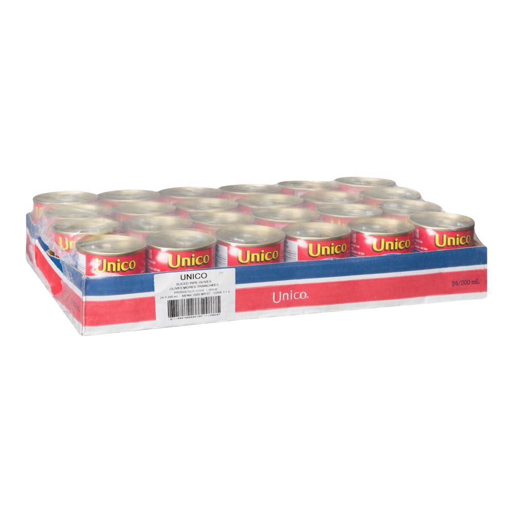 Unico Sliced Black Olives, 200 Ml -- 24 Per Case