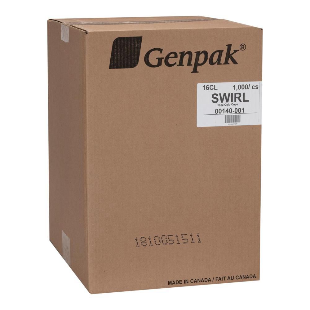 Genpak 16 Oz Paperboard Stock Design Swirl Cold Drink Cup, 20 Count -- 50 Per Case