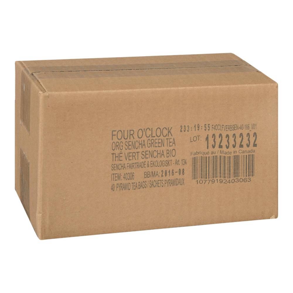 Four O Clock 2.3 G Organic Sencha Green Tea, 40 Pyramid Tea Bags