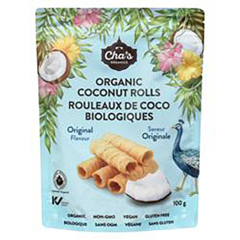 Cha's Organics Original Coconut Rolls, 100 G -- 12 Per Case