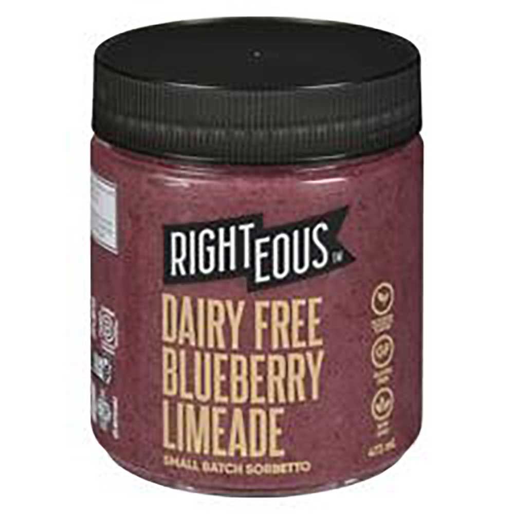 Righteous Dairy Free Blueberry Limeade Sorbetto, 473 Ml -- 8 Per Case