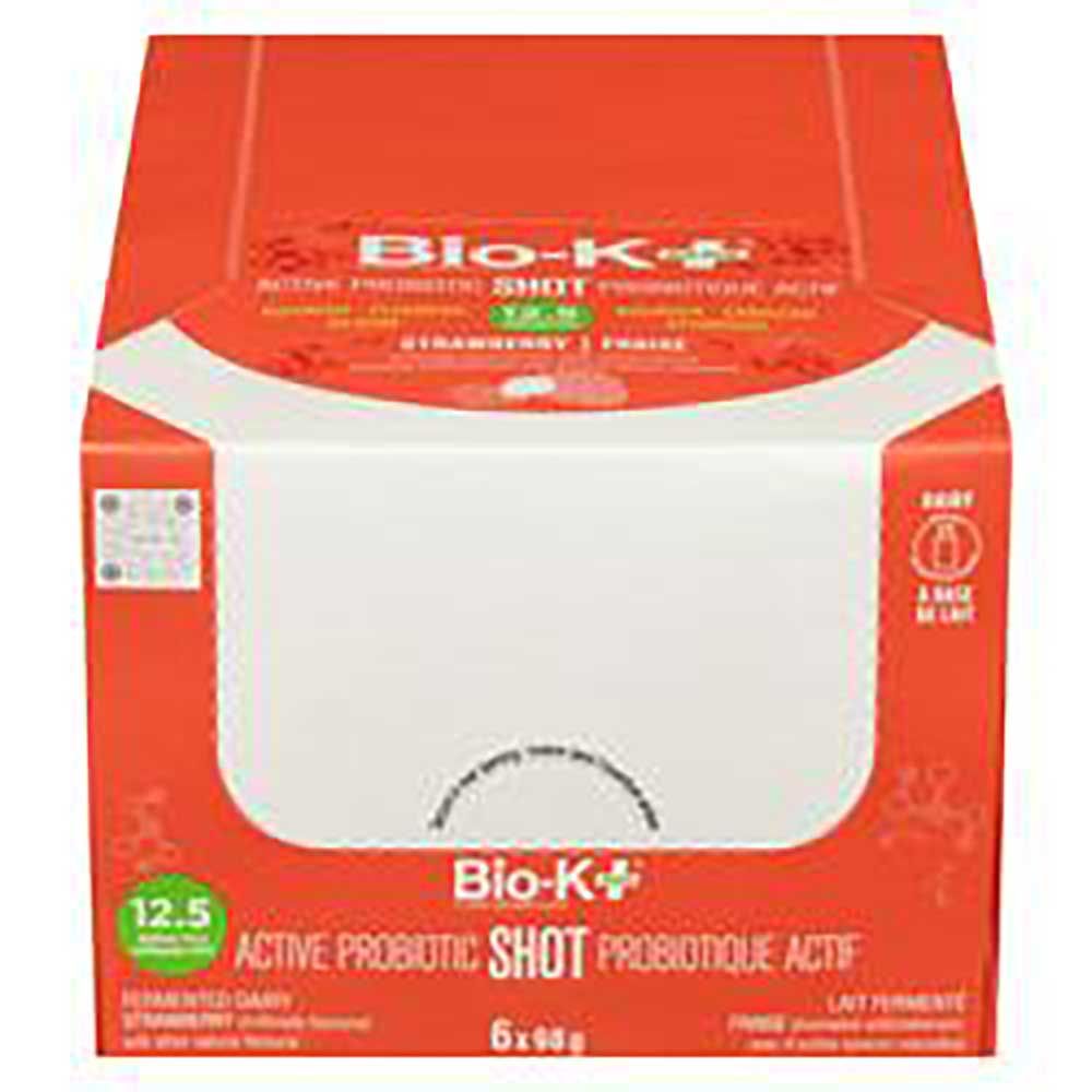 Bio-k Plus Active 12.5b Strawberry Probiotic Shot, 98 G -- 6 Per Case