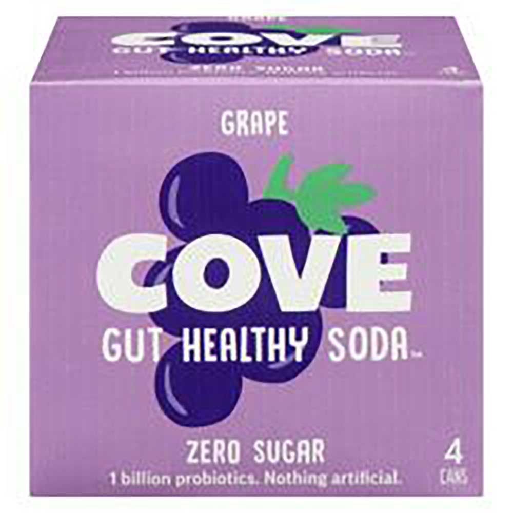 Cove 355 Ml De Soda Sans Sucre Au Raisin, 4 Unités -- 6 Par Caisse