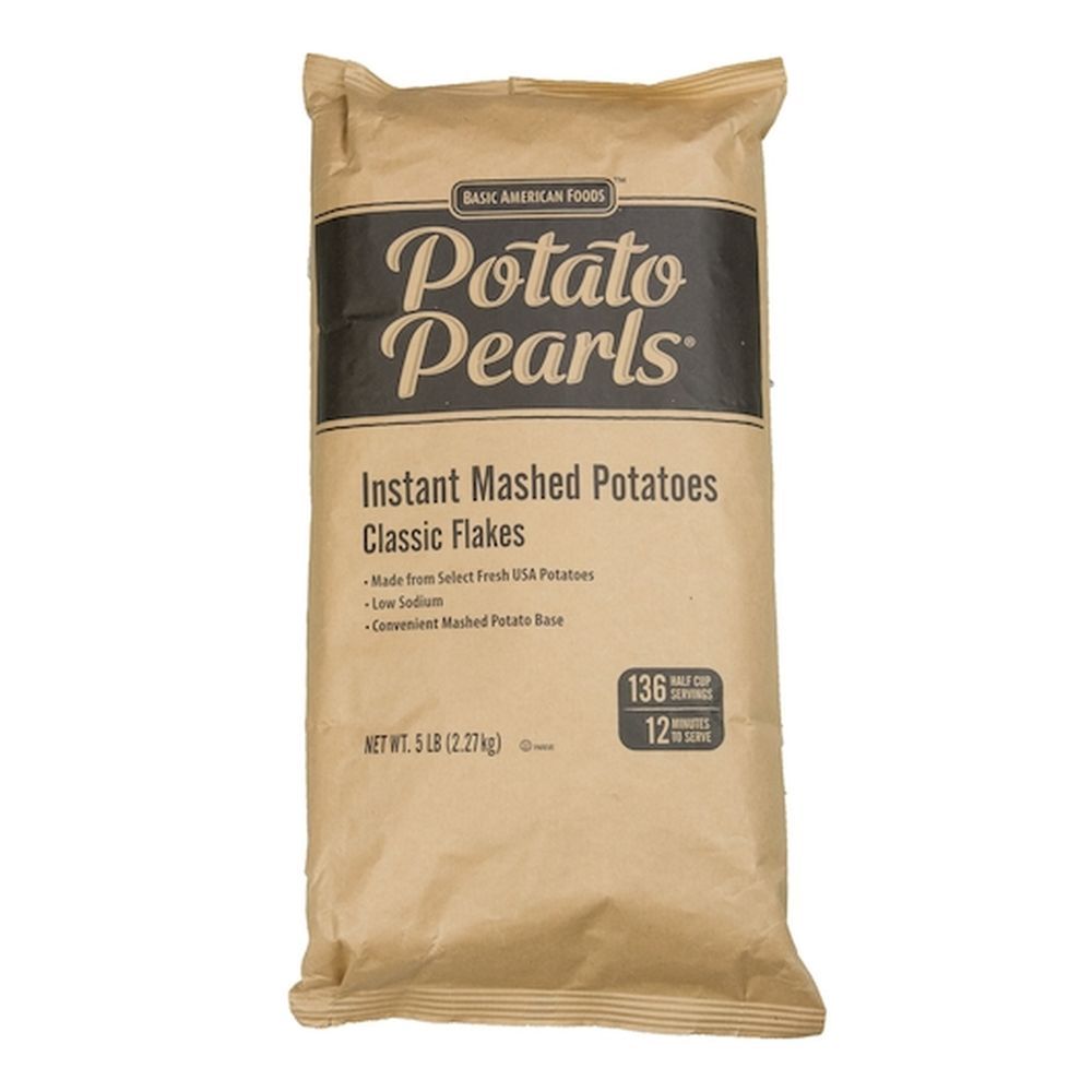 Basic American Foods Potato Pearls Low Sodium Potato Flakes, 5 Pound -- 6 Per Case