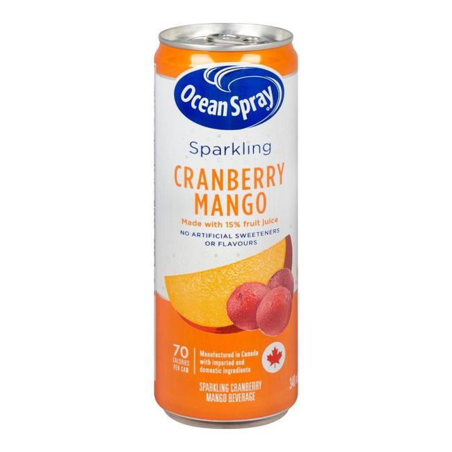 Ocean Spray Sparkling Cranberry Mango Beverage, 340 Ml -- 24 Per Case