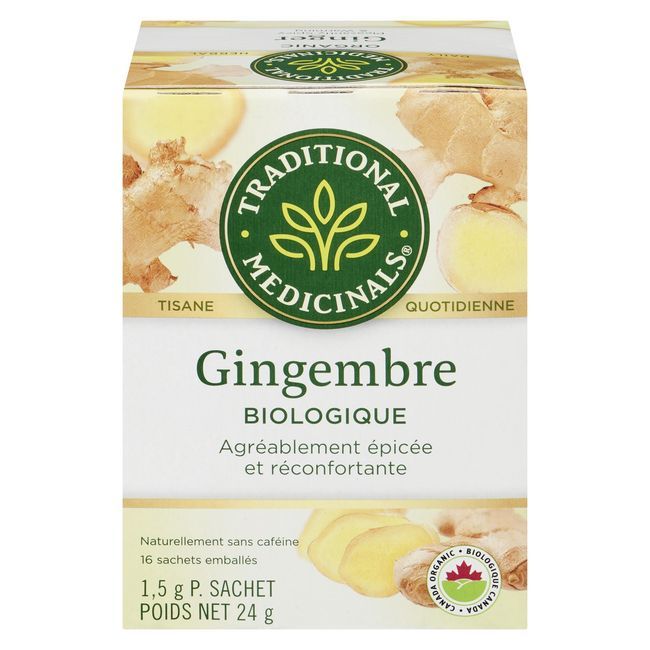 Traditional Medicinals Organic Ginger Herbal Tea, 16 Tea Bags -- 6 Per Case