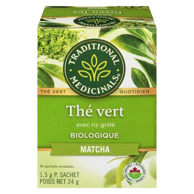 Traditional Medicinals Organic Green Tea Matcha Tea, 16 Tea Bags -- 6 Per Case