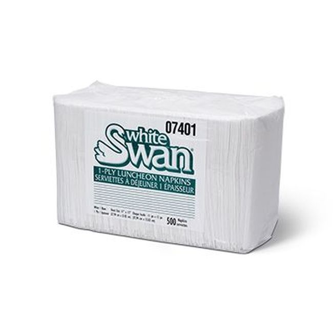 White Swan Classic White 1 Ply 4 Fold Luncheon Napkin, 11 X 13 In -- 6000 Per Case