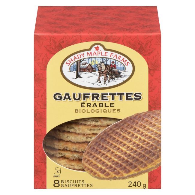 Shady Maple Farms Biscuit Gaufré À L'érable Biologique, 240 G -- 8 Par Boîte