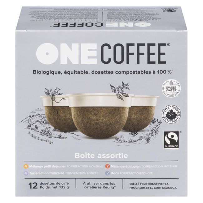 One Coffee Organic Coffee Pod Variety Pack, 132 G -- 6 Per Case