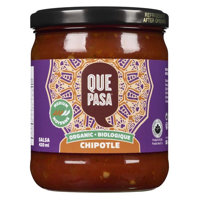 Que Pasa Organic Medium Chipotle Salsa, 420 Ml -- 12 Per Case