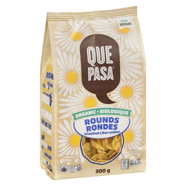 Que Pasa Unsalted Round Tortilla Chips, 300 G -- 12 Per Case