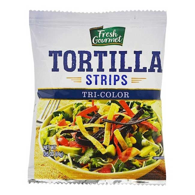 Fresh Gourmet Tri-color Tortilla Strips, 0.5 Oz -- 100 Per Case