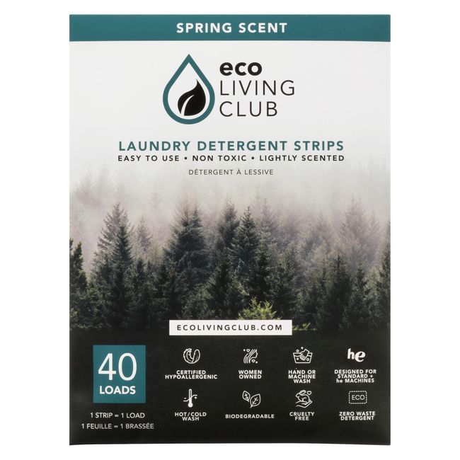 Eco Living Club Scented Laundry Detergent Strips, 40 Count -- 12 Per Case