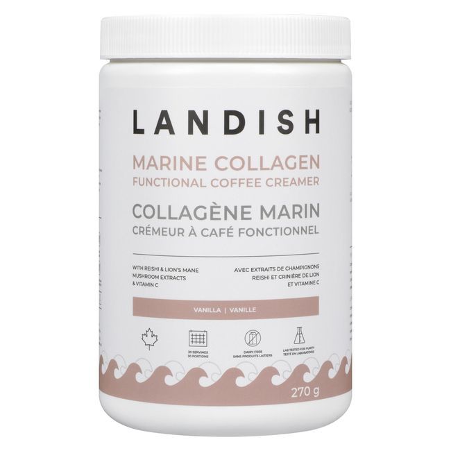 Landish Crème À Café Au Collagène Marin À La Vanille, 270 G -- 6 Par Boîte