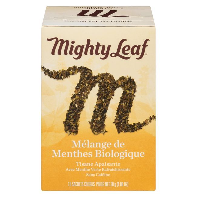 Mighty Leaf Tisane Bio À La Menthe, 15 Sachets -- 6 Par Boîte
