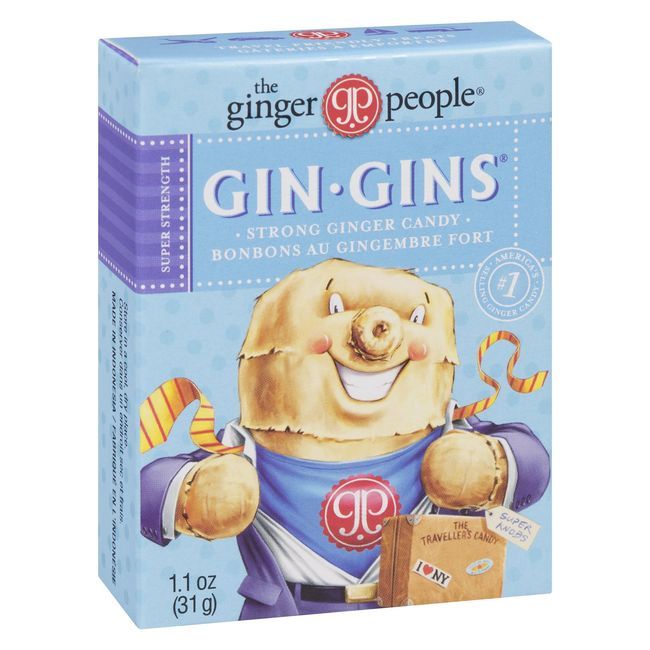 The Ginger People Bonbons Au Gingembre Gin Gins Super Strength, 31 G -- 24 Par Boîte