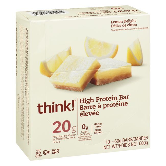 Think Barre Riche En Protéines Lemon Delight, 60 G -- 10 Par Boîte