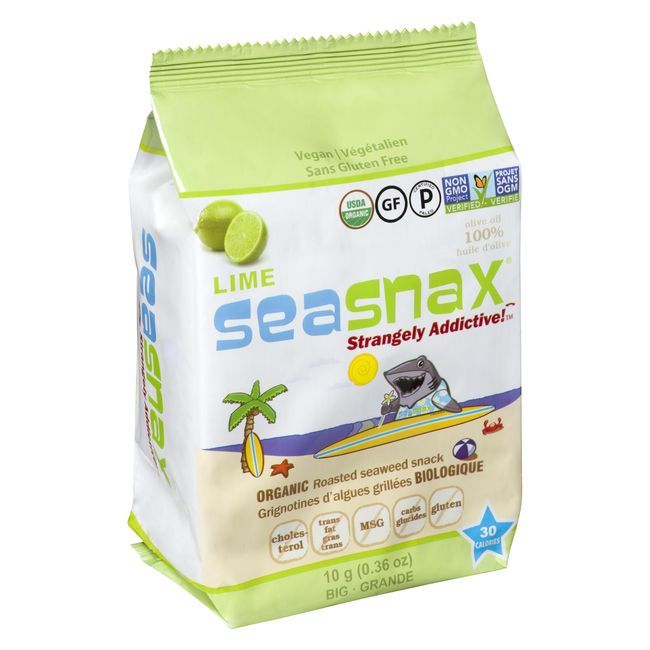 Seasnax Organic Lime Grab And Go Seaweed Snack, 10 G -- 12 Per Case