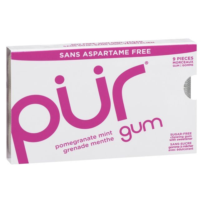 Pur Pomegranate Mint Gum, 17.5 G -- 12 Per Case