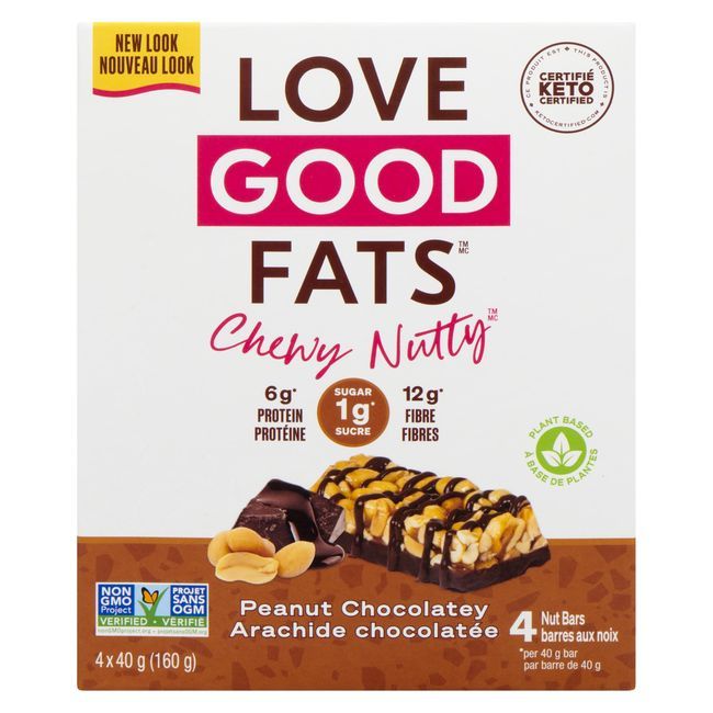 Love Good Fats 40 G Chewy Nutty Peanut Chocolatey Bars, 4 Count -- 48 Per Case