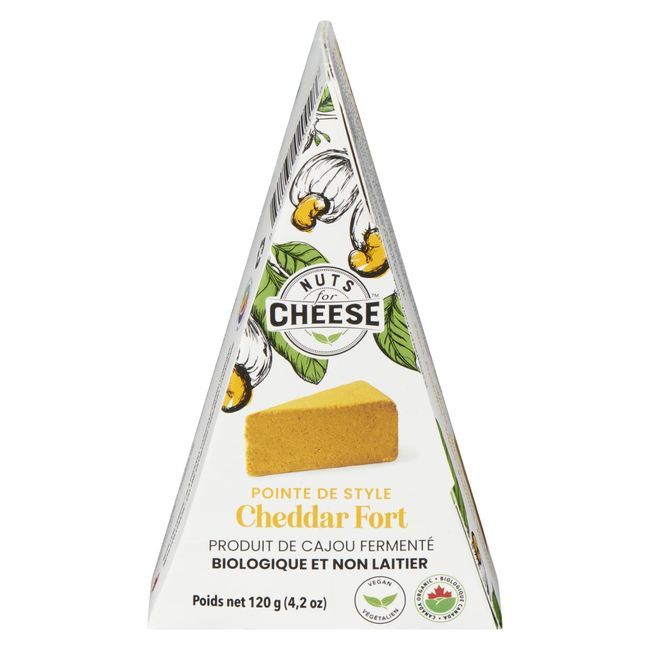 Nuts For Cheese Sharp Cheddar Style Wedge Cheese, 120 G -- 6 Per Case