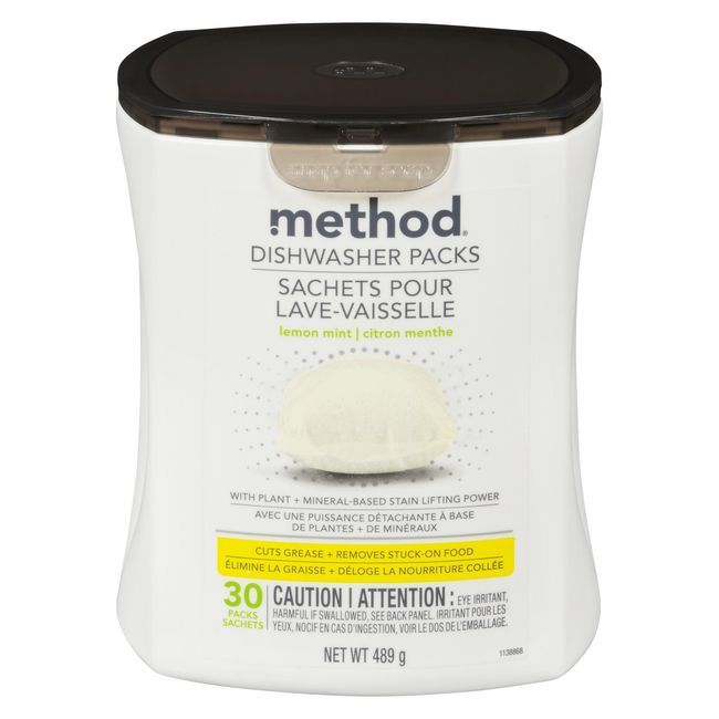 Method Sachets Pour Lave-vaisselle Au Citron Et À La Menthe, 30 Unités -- 4 Par Boîte