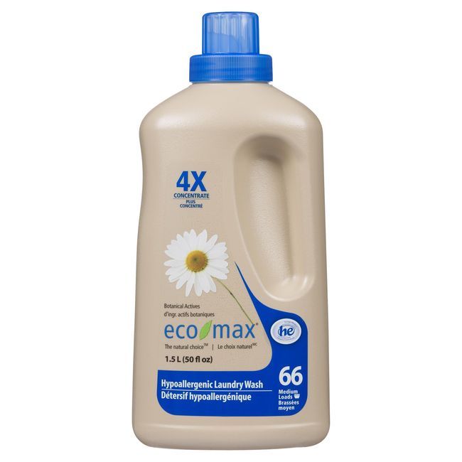 Eco-max 4x Concentrate Hypoallergenic Laundry Wash, 1.5 L -- 6 Per Case