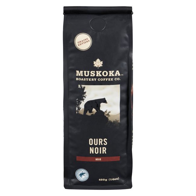 Muskoka Roastery Coffee Black Bear Whole Bean Coffee, 400 G -- 6 Per Case