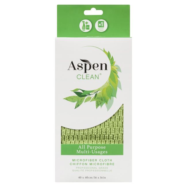 Aspenclean All Purpose Microfiber Cloth, 16 X 16 In -- 6 Per Case