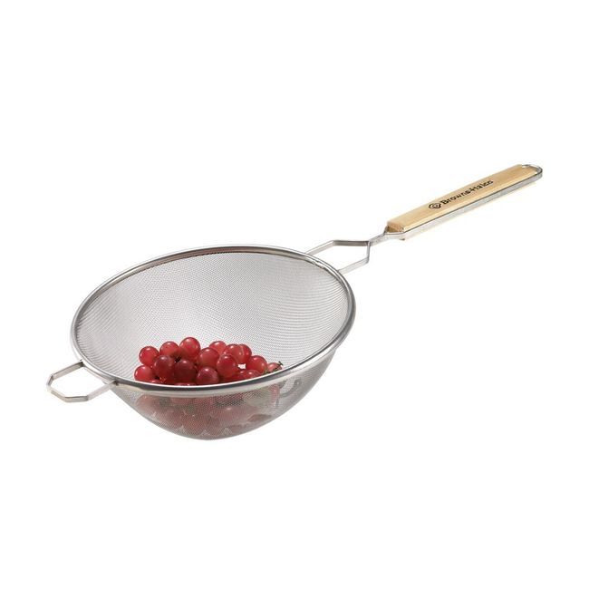 Browne Tinned Steel Medium Single Mesh Strainer, 8 In Bowl
