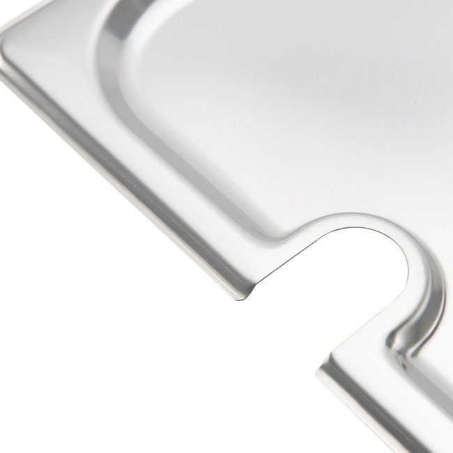 Browne 304 Stainless Steel Notched One Third Size Steam Table Pan Cover, 12.8 X 7 In