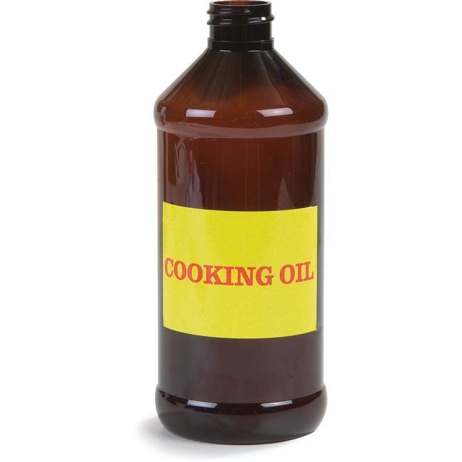 Carlisle 381613 Amber Bottle With Cooking Oil Label, 16 Oz Capacity