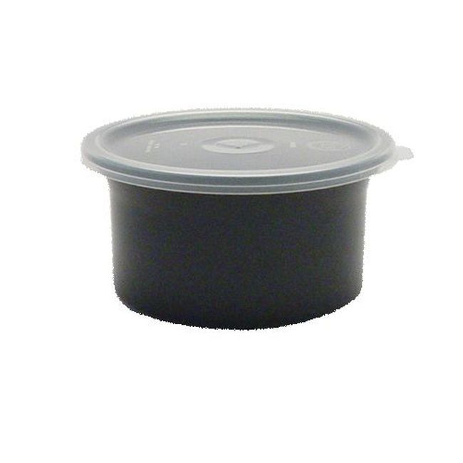 Carlisle 30003 Classic San Black Crock With Lid, 0.6 Qt Capacity