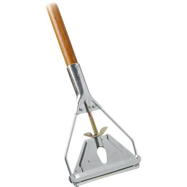 Carlisle 4034000 Wood Mop Handle With Tan Metal Head, 63 In Length