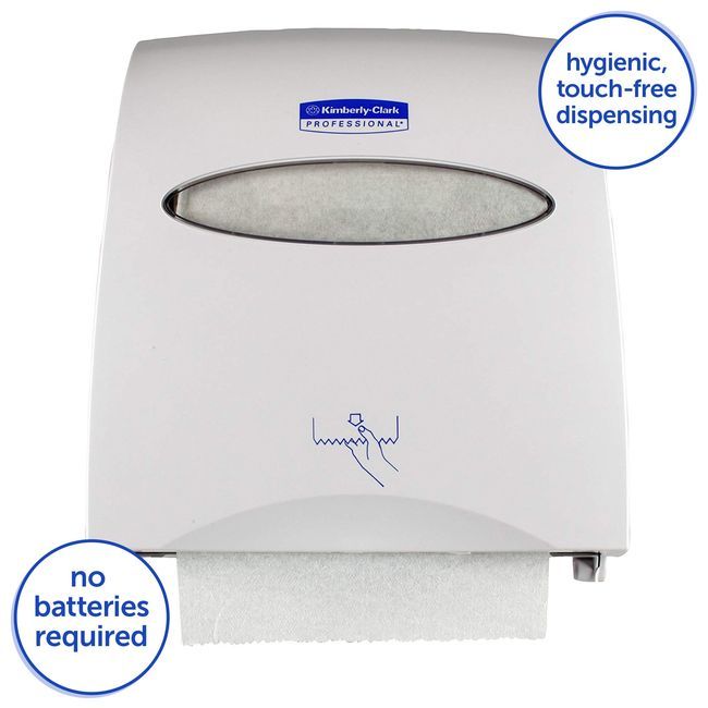 Kimberly-clark Distributeur Manuel D'essuie-mains En Rouleau Sanitouch Blanc Pour Serviettes De 1,5 Po, Dimensions : 12,63 X 16,13 X 10,2 Po