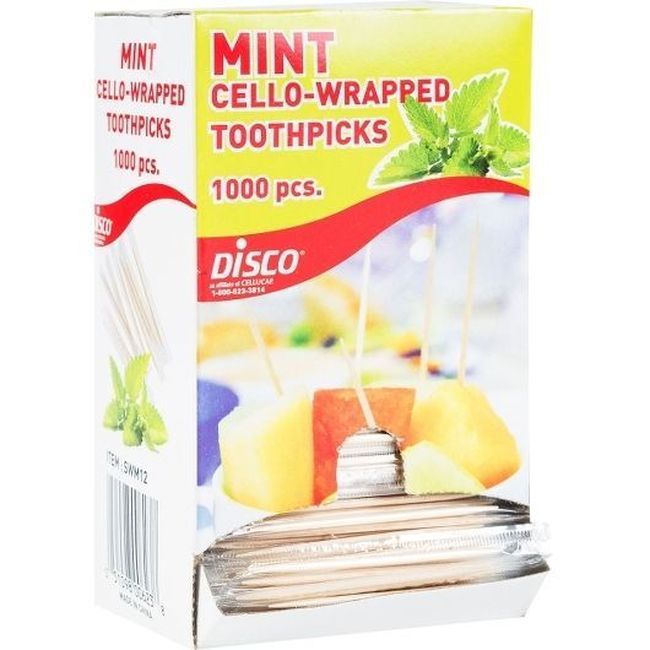 Cellucap Cure-dents À La Menthe Emballés Individuellement, 2,5 Pouces, 1000 Unités -- 12 Par Boîte