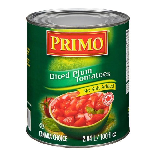 Primo No Salt Added Diced Plum Tomatoes, 2.84 L -- 6 Per Case