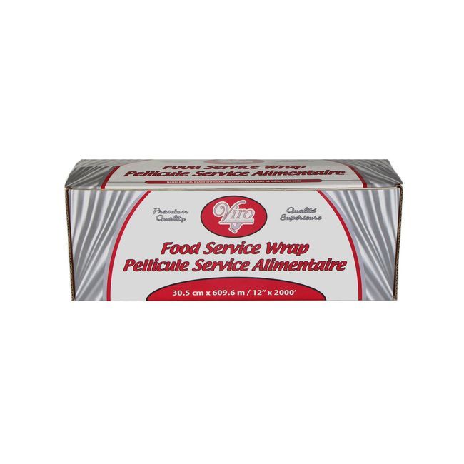 Viro Film Alimentaire En Pvc De Calibre 39 Avec Coupe-métal, 12 Po X 2 000 Pi
