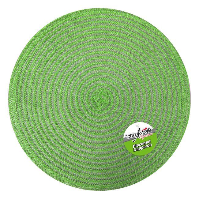Table Accents Set De Table Rond Vert Signature, 36 Cm -- 18 Par Boîte