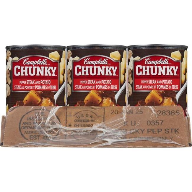 Campbell's Soupe Épaisse Au Steak Et Aux Pommes De Terre Au Poivre, 515 Ml -- 12 Par Boîte