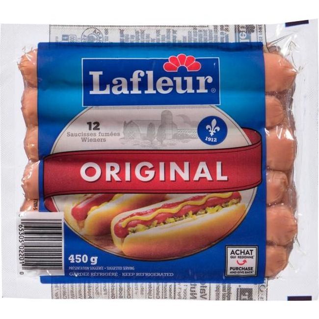Lafleur 5.25 In Smoked Wierners, 450 G -- 24 Per Case